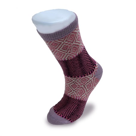 Aytuğ Desenli Pamuk Kadın Soket Çorap - Pembe