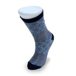 Aytuğ Desenli Pamuk Kadın Soket Çorap - Mavi